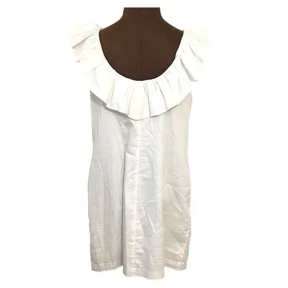 Trina Turk Women's Ruffled Shift Dress White Size XL Extra Large New‎ With Tags - Picture 5 of 10